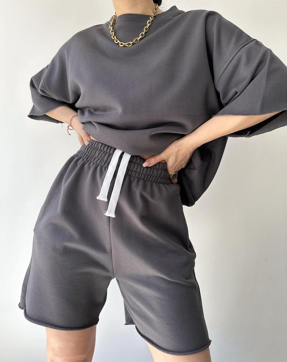 455g Weight 3/4 Length Sleeve Sleeve Length Cotton Blend, Polyester Fabric Type Shorts Co-ord Set Sets Type 2 Pieces Set Quantity Daily Occasion Round Neck Neckline Loose Fit Type Solid Color Pattern Summer, Spring Season Women's Gender Streetwear Style Daily Women's Streetwear Solid Color Cotton Blend Polyester Shorts Co-ord Set Shorts Sets 17