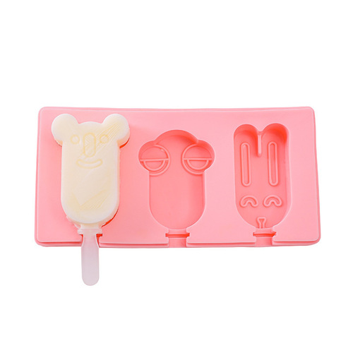 Manufacturer's one-piece ice cream mold with lid and stick homemade silicone ice cream popsicle mold DIY ice cream mold