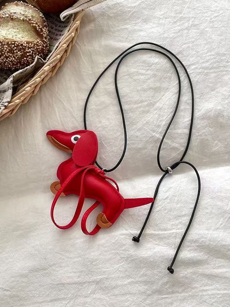 Red dachshund necklace