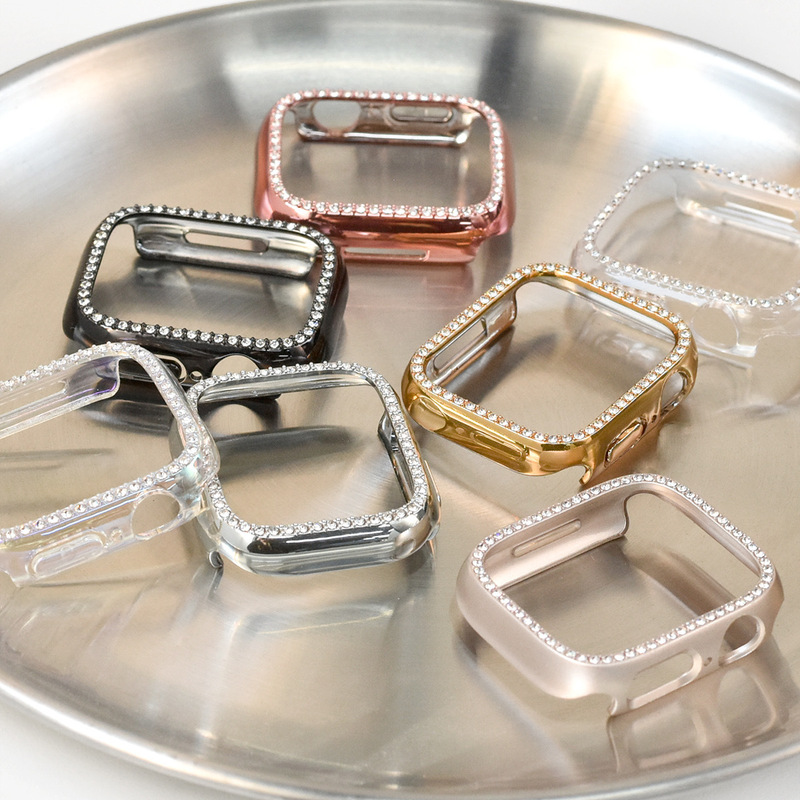 Suitable for Apple Watch 9 Diamond-Encrusted 11 Single-Row Diamond Case 10 Ultra Apple Watch iWatch 8 Se Half Case