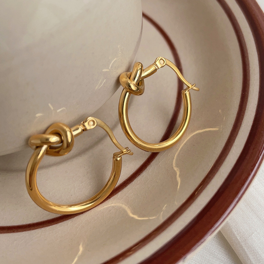 Round Pattern Women's Gender 1 Pair Casual Round Plating Stainless Steel Earrings