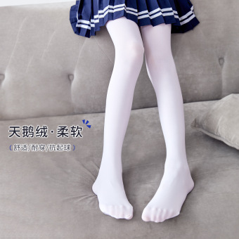 儿童外穿女童连裤袜练功袜芭蕾舞薄款连脚袜80D成人打底形体袜