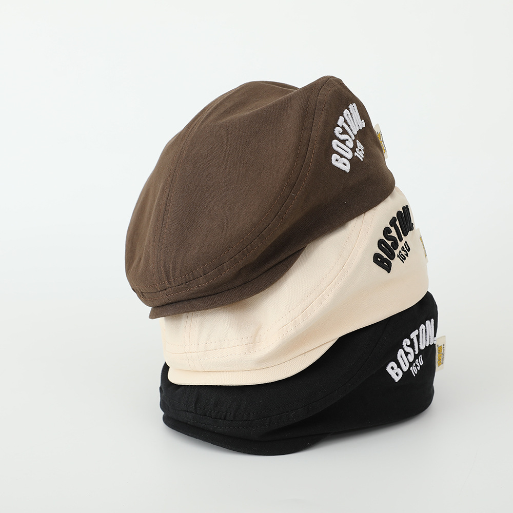 Boston sombrero de protección solar para niños, primavera y otoño, chico guapo, boina de calles, gorra pintora de niñas