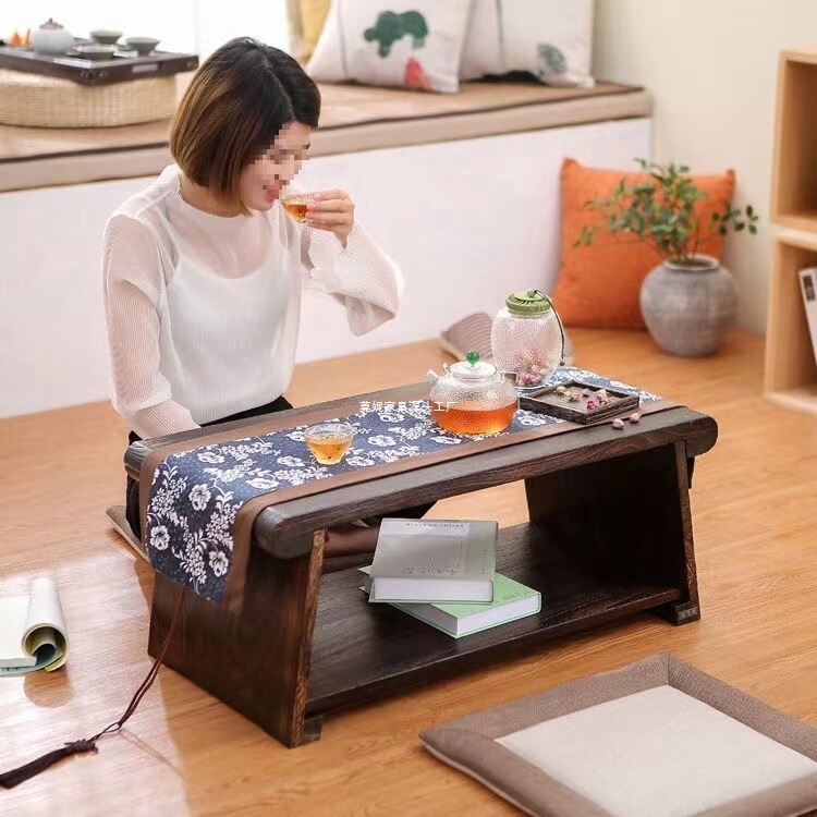HX实木榻榻米小桌子茶台日式炕几阳台桌子飘窗小茶几茶桌折叠桌|undefined