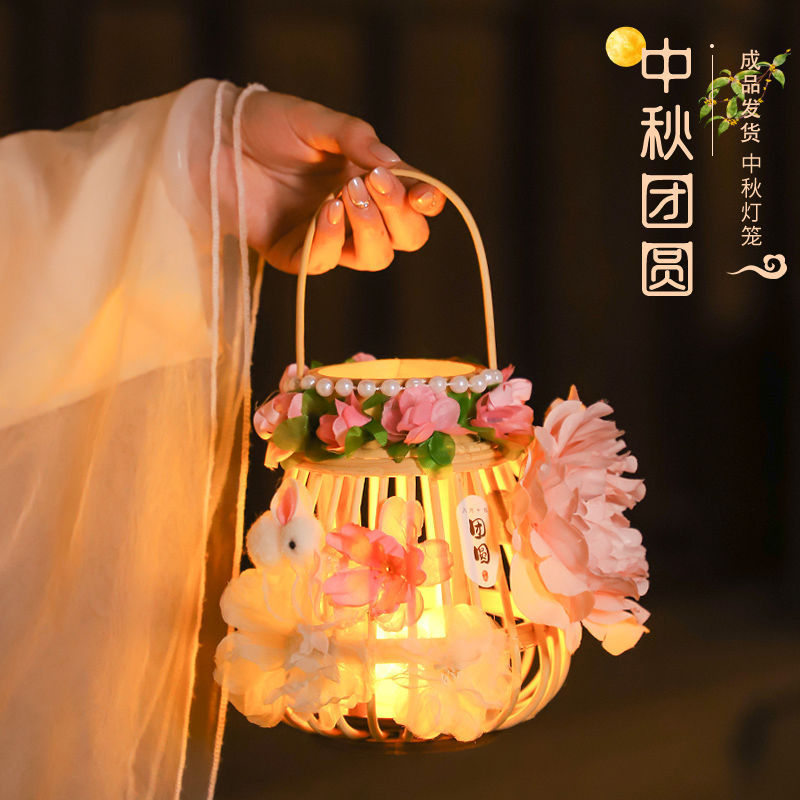 摆摊灯笼古风藤编手工diy材料包手提发光花灯汉服拍照道具|undefined