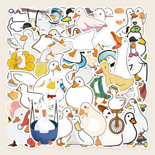 Super cost-effective 100 cute cartoon stick figure duck stickers high color value Q version diy mobile phone shell a batch