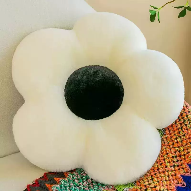 Круглая цветочная плюшевая подушка Xiaohongshu.com, бархатное плетение, memory/down cotton заполнение, 35 или 50 см