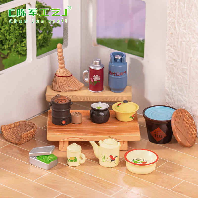 Micro Landscape Retro Era Nostalgic Daily Necessities Miniature Model Doll House DIY Decoration Accessories Small Ornaments