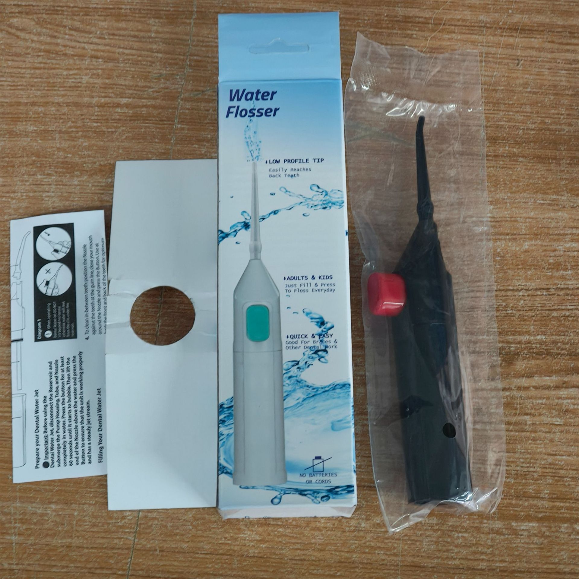 Lavadora de dientes de alta presión, limpiador de dientes de comercio electrónico, limpiador de dientes manual, hilo de agua IPX7 limpieza impermeable