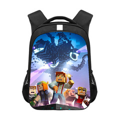跨境新款我的世界周邊小學生書包男生卡通背包大容量雙肩包批發熱