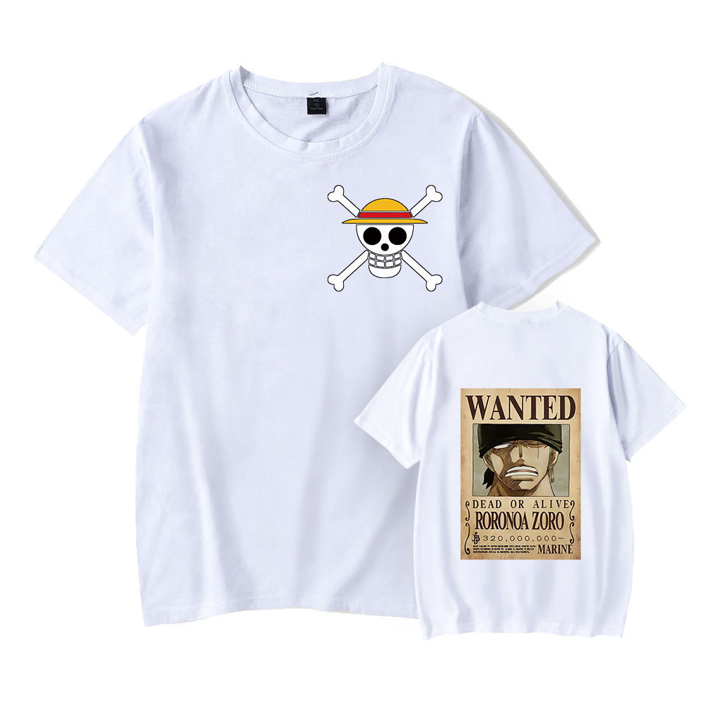 One Piece Bounty List Zoro Summer New Japanese Anime Print Korean Style Trendy Round Neck Short Sleeve T-Shirt for Women