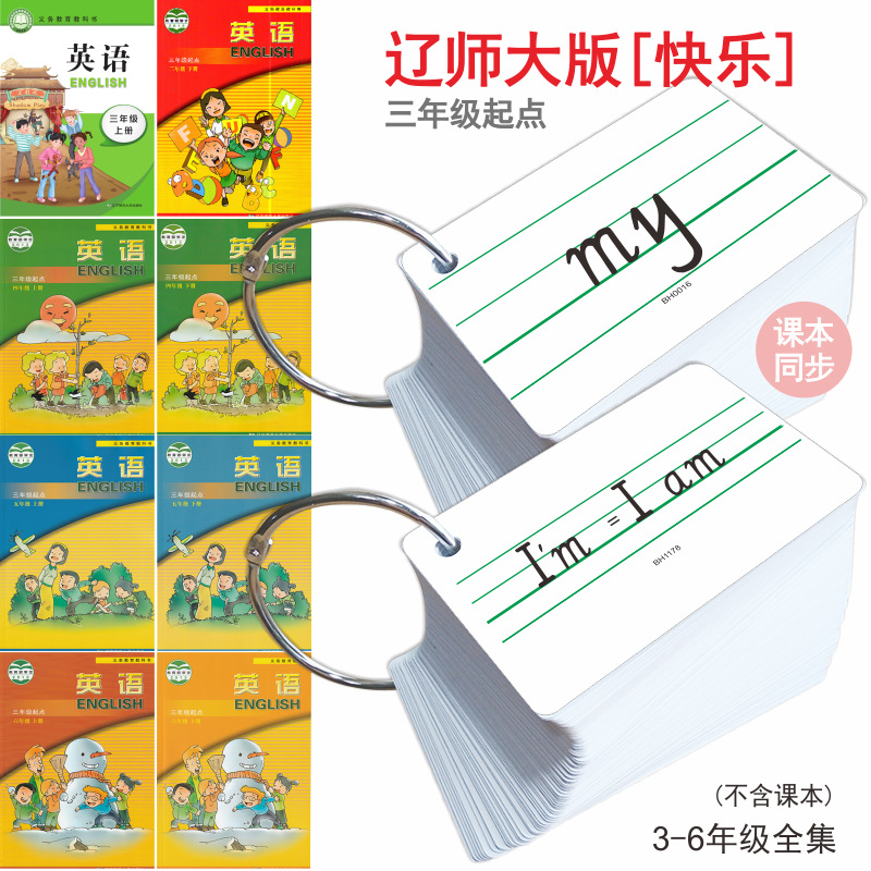 2024新课标辽师大版小学英语三四五六年级上下册音标短语词单词卡