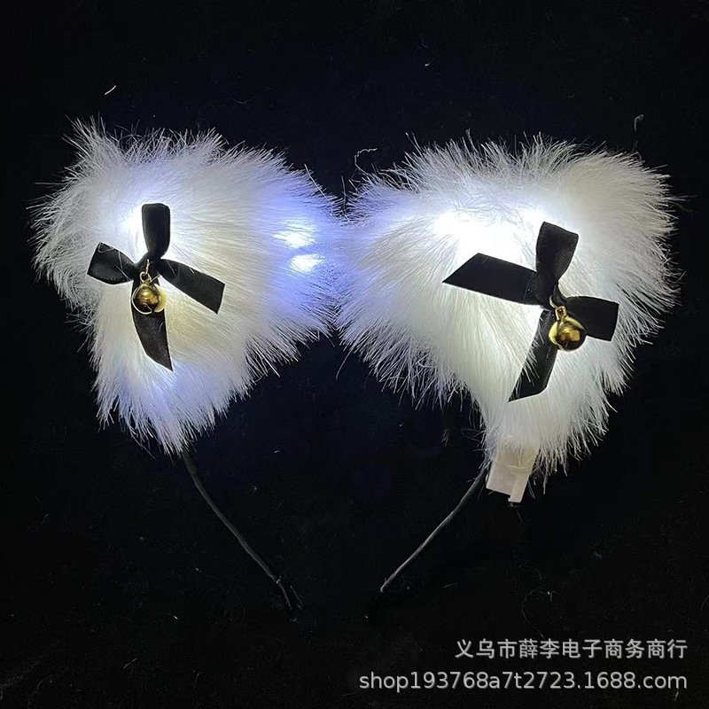 Luminoso Fox diadema Fox felpa Orejas de conejo orejas de gato horquilla bar concierto puesto diadema luminosa