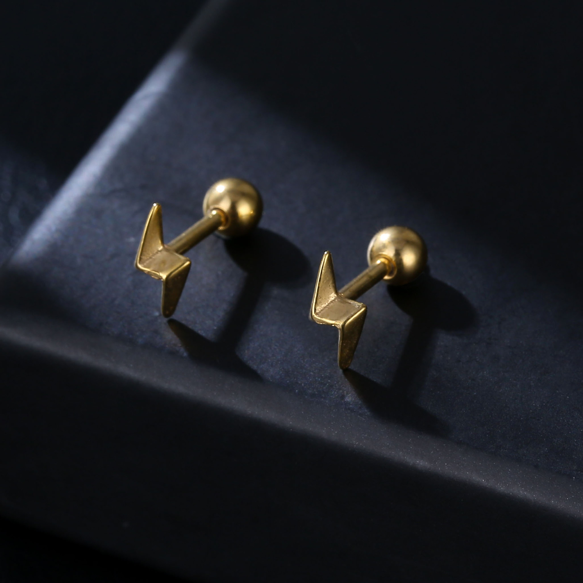 Daily Occasion 1 Piece Fashion Lightning Stainless Steel Plating Ear Studs