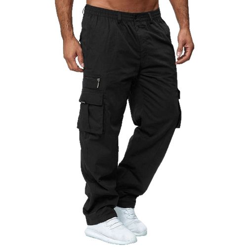 Asian-style men's eBay casual multi-pocket loose-fit straight-leg cargo pants for outdoor fitness