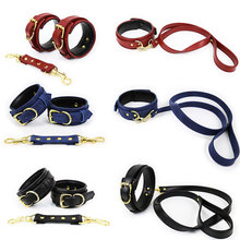 情侣玩具品牌代理牵引带脖套 男女用保健计生成人调教工具绑手铐