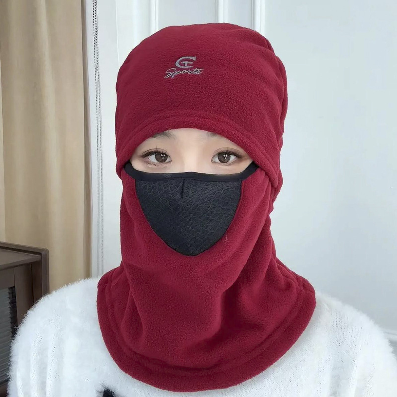 防风保暖冬天套头帽女骑行加绒脖套围脖女帽子围巾一体套头帽男士|undefined