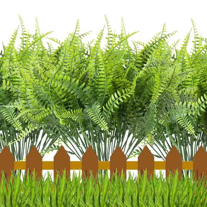 Cross-Border 7-Branch 21-Leaf Persian Grass Artificial Green Plant 7-Head Artificial Persian Grass Boston Fern Green Plant Wall Decoration Grass
