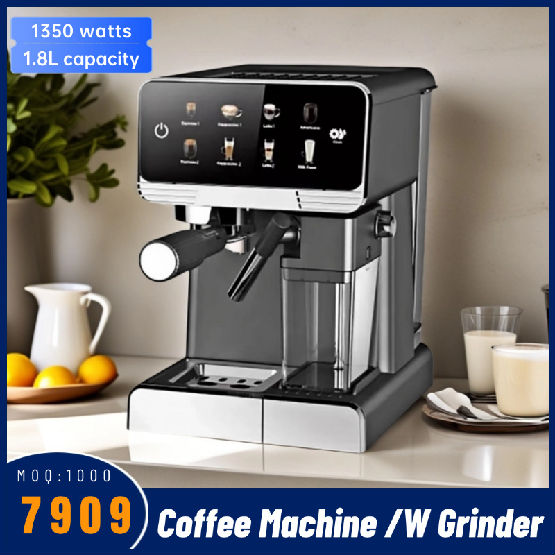 Máquina de café espresso doméstica transfronteriza con extracción de burbujas de leche semiautomáticas con caja de leche