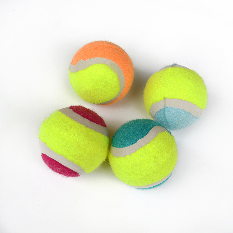 (2개) 애완 동물 테니스 장난감 2 색 비 탄성 테니스 훈련 던지는 장난감 테디 골든 리트리버 훈련 용품 도매