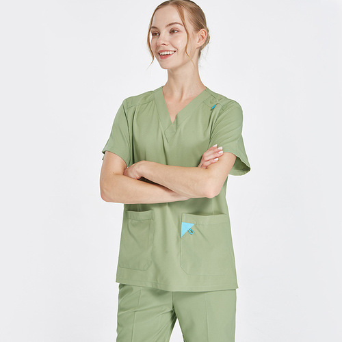 Fast-drying elastic surgical scrubs for women, surgical workwear for men, short and long-sleeved surgical scrubs for summer