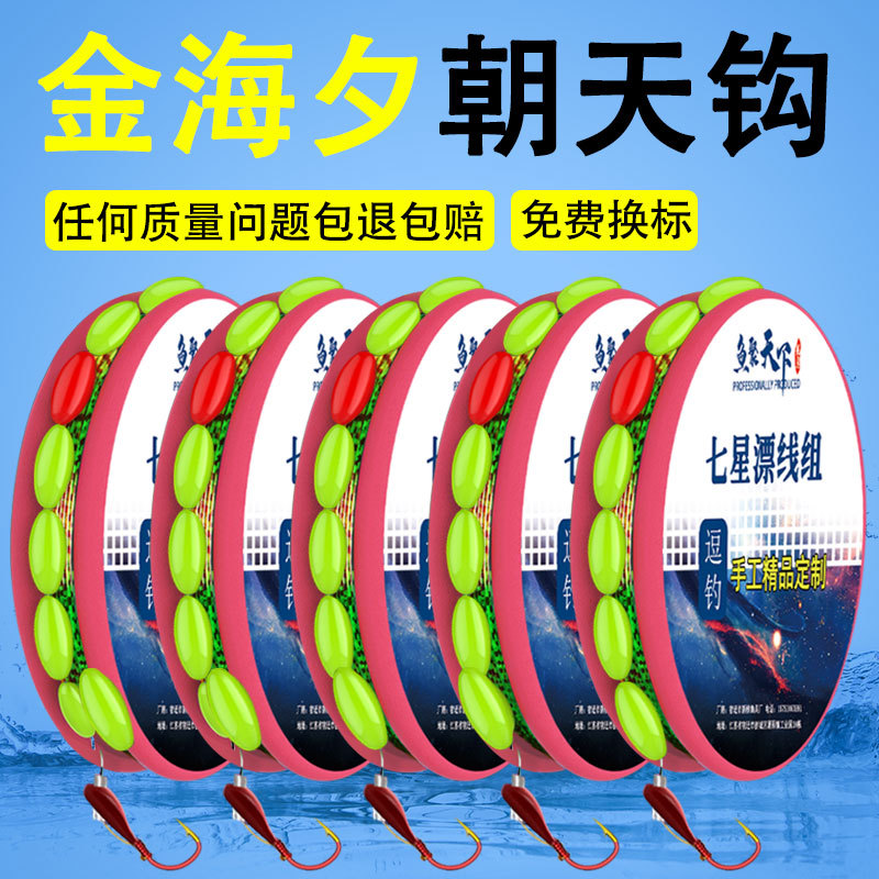Haixi siete estrellas línea flotante conjunto conjunto completo gancho hacia el cielo línea de pesca de carpa tradicional atado gancho de pesca acabado carpa flotante image 1