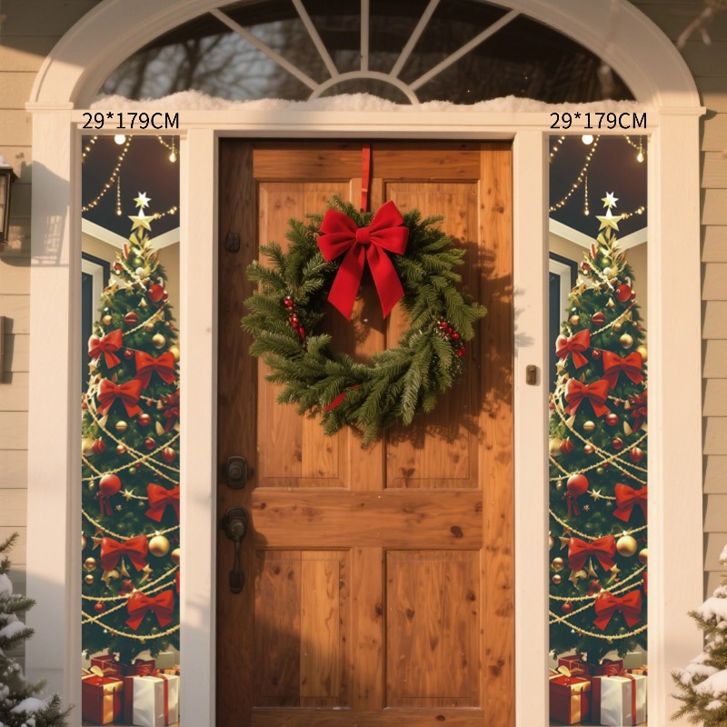 环场景布置圣诞节装饰品门廊标志横幅悬挂户外圣诞横幅前门标志|ru