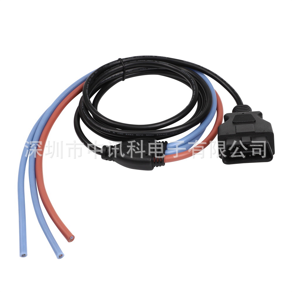 16针公头到母头Y电缆 带OBD2分配器 OBDII Y型电缆
