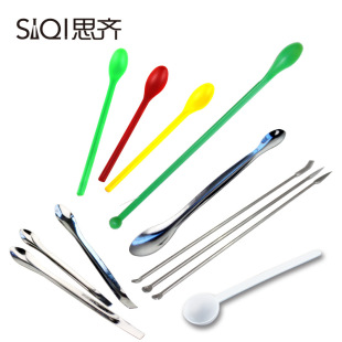 Plastic Stainless Steel Single-Head Double-Head Medicine Spoon Multi-Specification Teaching Instrument Chemical Medicine Spoon Extended Large and Small Head Mea