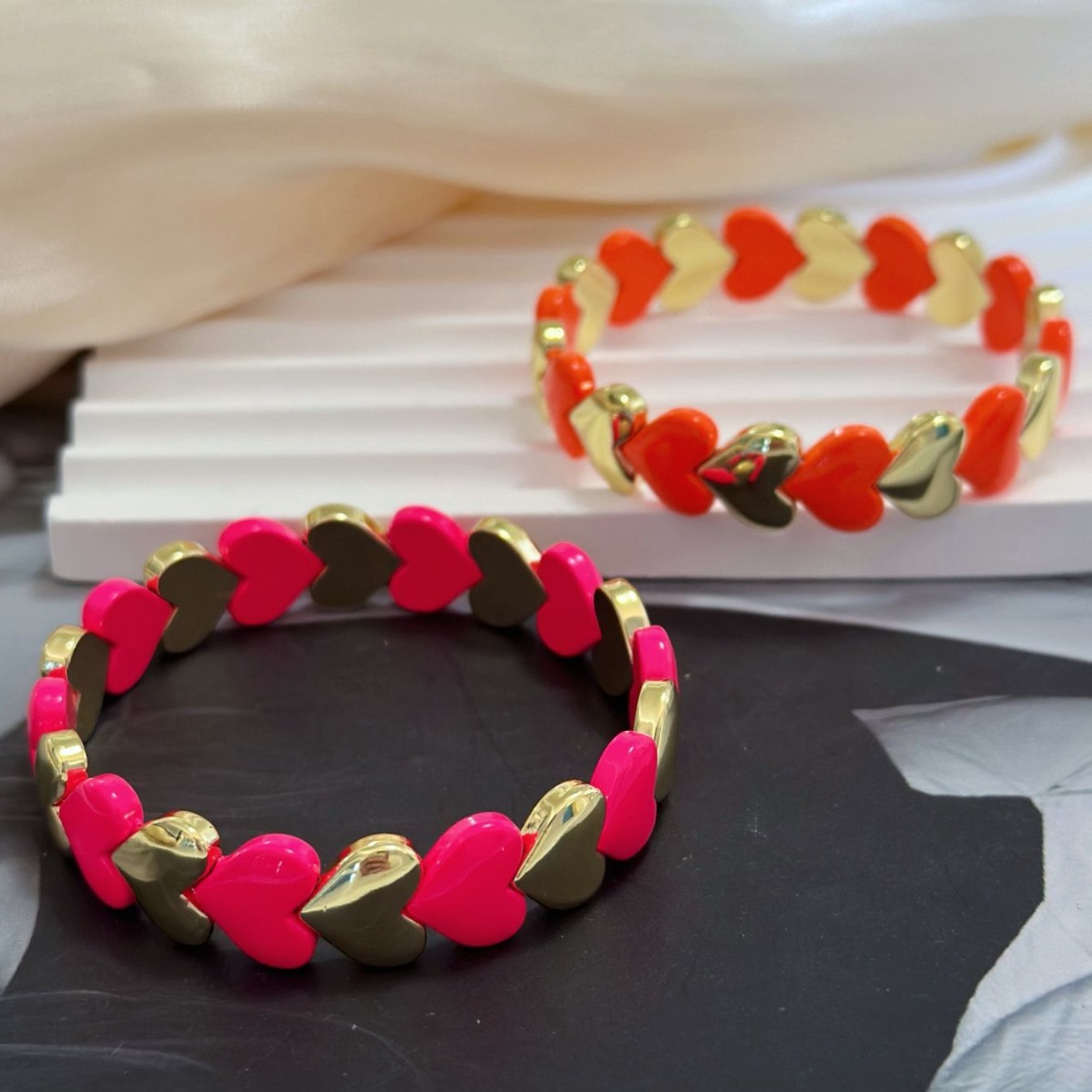 Copper Material Copper Plating Heart Shape Bracelets Bangle
