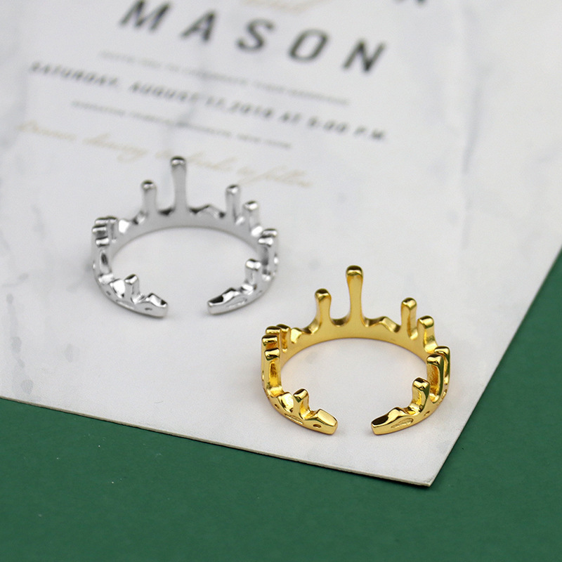 Korean version of the crownshaped opening adjustable irregular finger ringpicture1