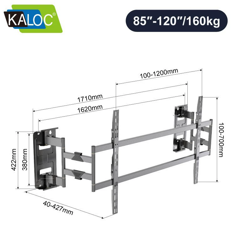 KALOC встраиваемое ТВ-кронштейн 98/100/115 дюймов ультратонкий телескопический поворотный кронштейн NX120