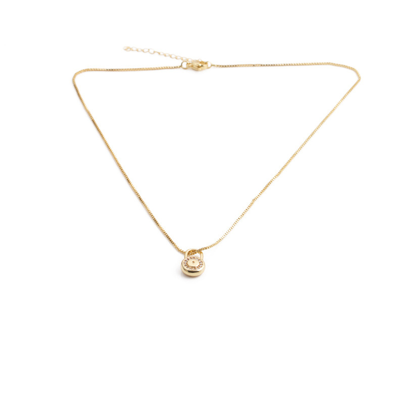 fashion simple moon star pendant gold micro-inlaid zircon necklace