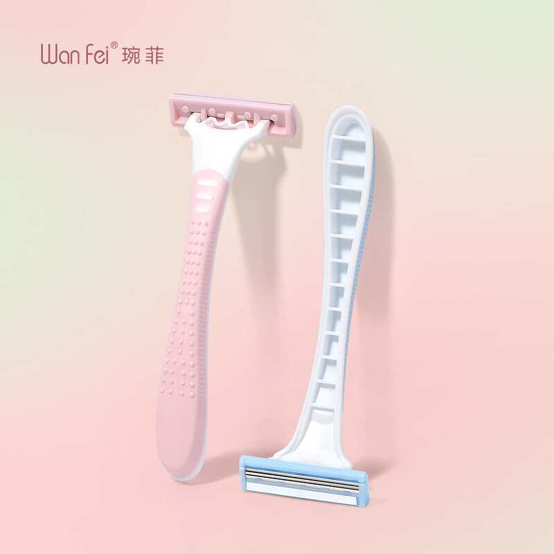 Wanfei Manual Multi-Layer Three-Layer Universal Women's Razor Blade Shaving Knife Special Lip Hair Shaving Set 2 Pieces