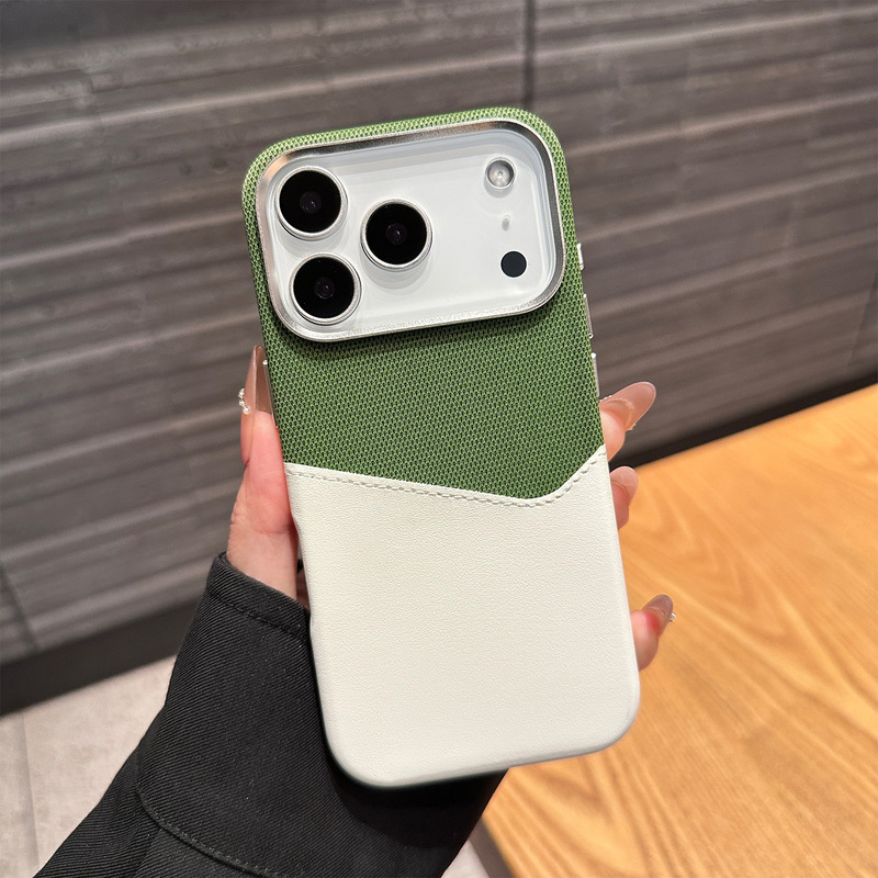 适用iPhone17promax手机壳苹果16纹拼接色皮革磁吸防摔保护套13|undefined