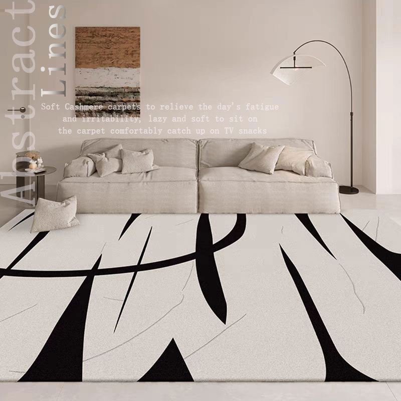 Retro Japanese carpet for living room made of faux fur for home use