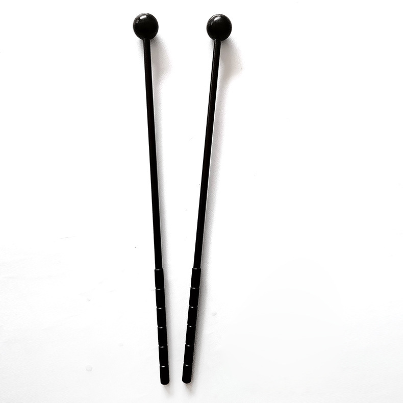 Fábrica al por mayor instrumento de percusión Orff martillo negro mano que sostiene niños jugando ayudas didácticas tambor palo tambor martillo