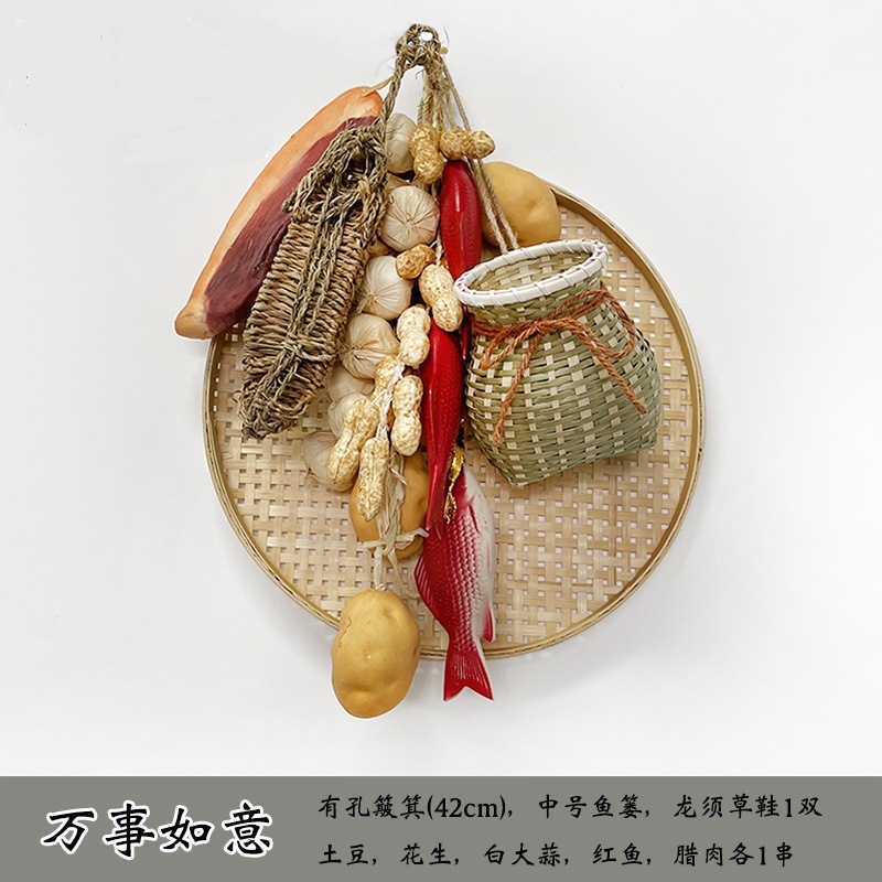 仿真蔬菜农家乐装饰五谷杂粮丰登假辣椒串挂件玉米大蒜农作物道具|undefined