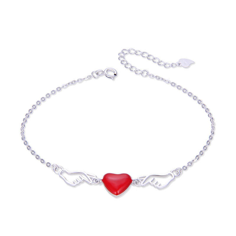 S925 plata esterlina goteo amor pulsera joyas de mano creativas mujeres suministro al por mayor un agente de venta