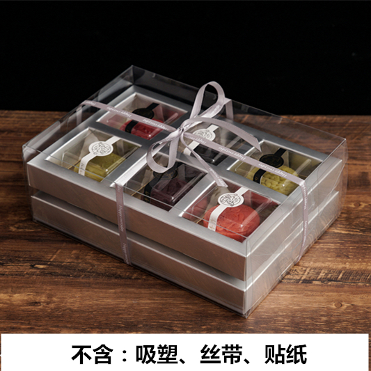 Caja de embalaje de pastel de luna transparente, 4 cápsulas, 6 cápsulas, caja de regalo, bolsa de regalo, caja de embalaje de huevo a medida, piel de hielo, luna