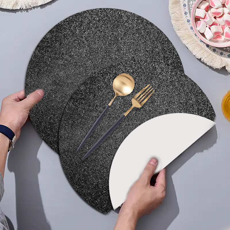 Transfronterizos calientes desechables almohadillas de papel dorado parpadeante decoración de platos adecuados para platos de banquete de boda