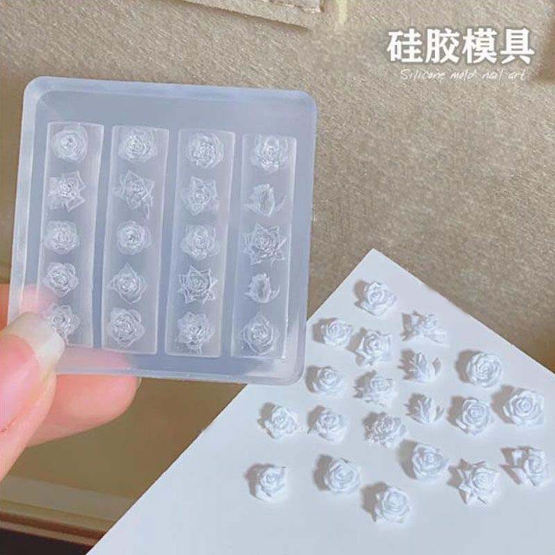 小红书同款美甲模具大小玫瑰花朵硅胶立体雕花苞硅胶指甲工具批发|undefined