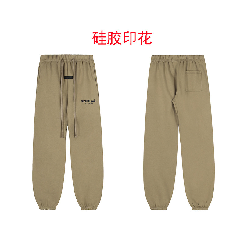 跨境热卖带连帽卫衣黑字母植绒 FOG复线ESSENTIALS潮牌长裤子套装|undefined