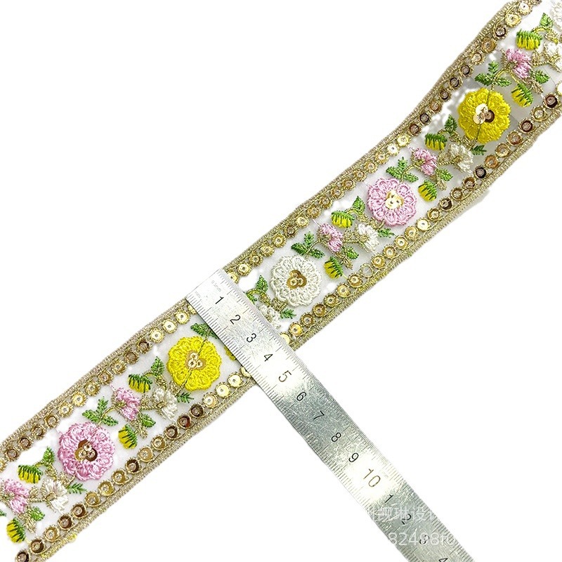 Accesorios de encaje de color de estilo étnico código de barras Hanfu accesorios de ropa código de barras de encaje spot al por mayor