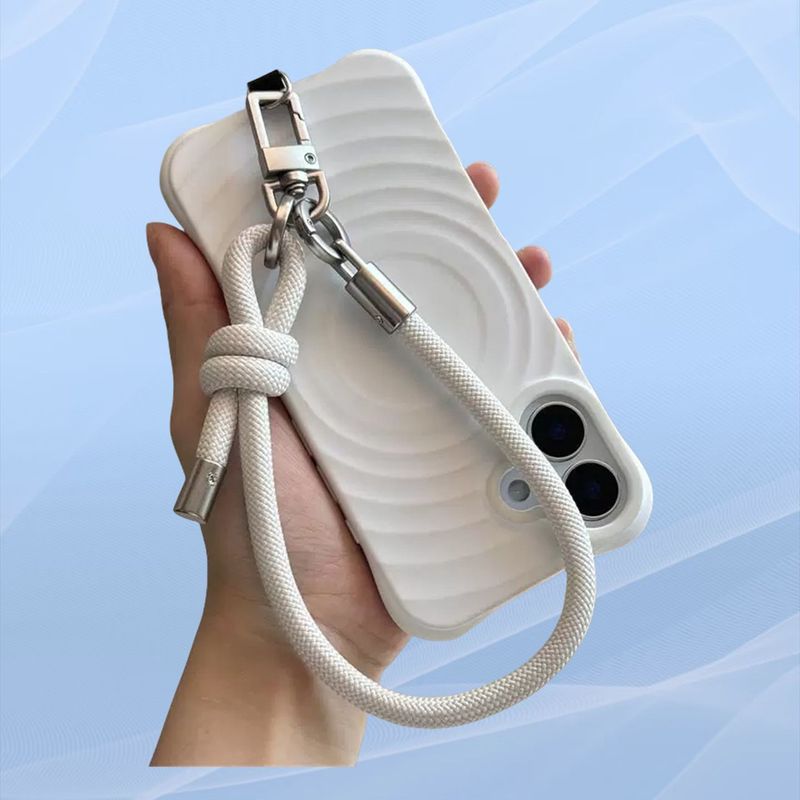 メーカー在庫あり 7MM 厚手のポリエステルリストストラップ ステンレススチール製携帯電話バックステッカー 携帯電話ストラップ クロスボディショートストラップ|undefined
