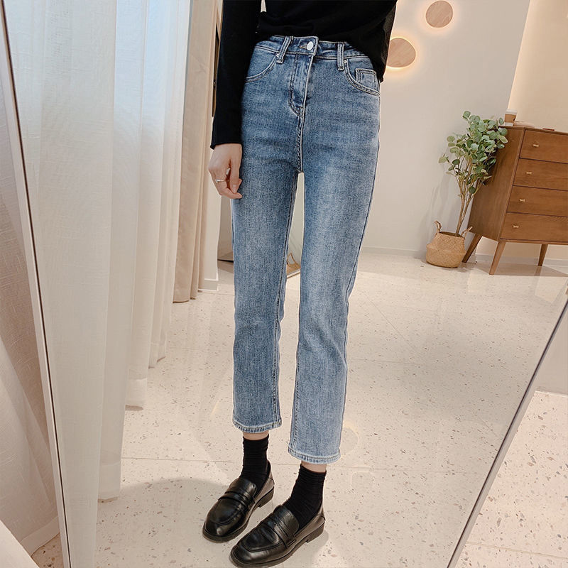 All seasons! The shape of the pants is really great! Straight-leg jeans for women in the 9-inch range are versatile. Cigarette tubes can make you look slimmer. High-waisted pants are trendy pic 16