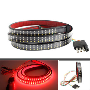 Car led Taillight three-row three-color pickup light bar 60 inch 150cm pickup light streamer steering warning