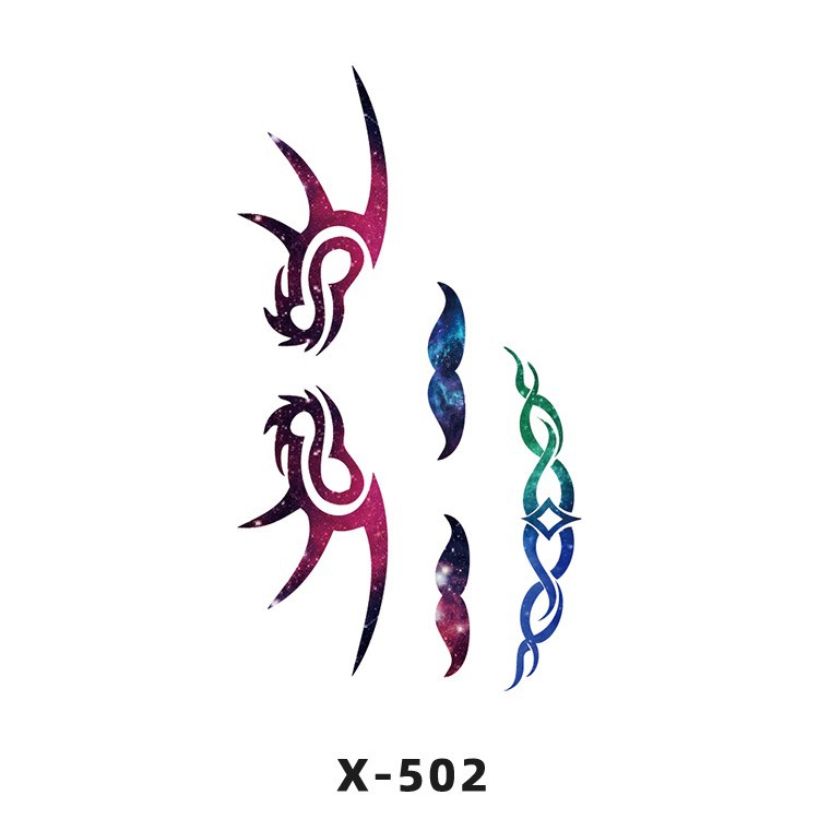 Arco de flor pequeña pegatinas de tatuaje fresco 3D dibujos animados transfronterizo Henna rosa impermeable texto en inglés pegatinas de tatuaje