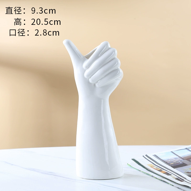 Скандинавская креативная керамическая ваза домашние ремесленные украшения большой кулак цветок боди-арт поддельные цветы украшения для гостиной