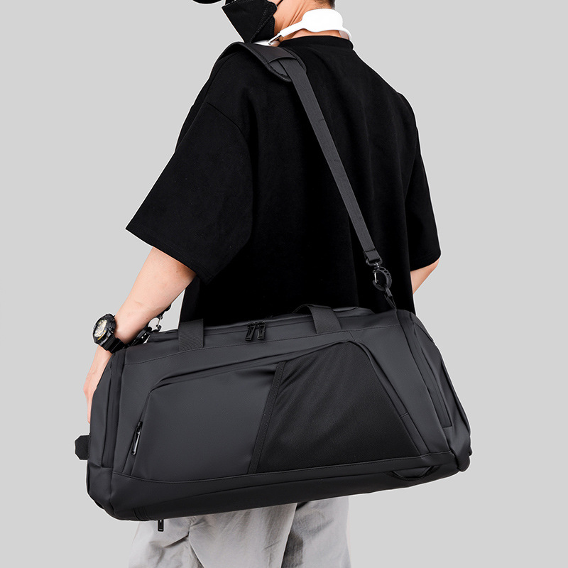 Bolsa de viaje simple de atmósfera negra de gran capacidad de ocio bolsas deportivas de fitness para hombres pueden ser bolsas de moda de doble espalda